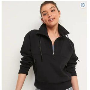 Old Navy Dynamic Fleece Half-Zip Sweatshirt for Women XXL Tall Black